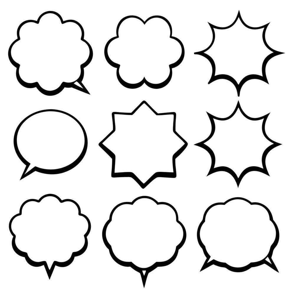 a set of speech bubbles with different shapes vector