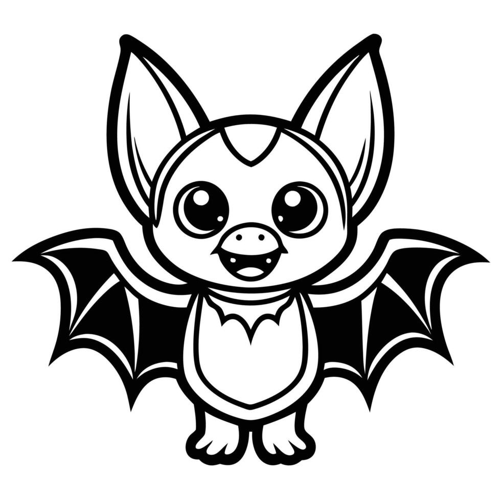 a cartoon bat with big eyes and a smile vector