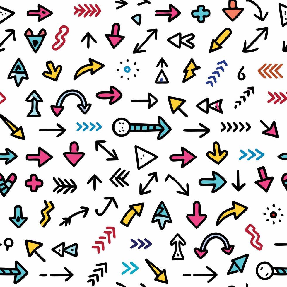 seamless pattern with colorful arrows and arrows vector
