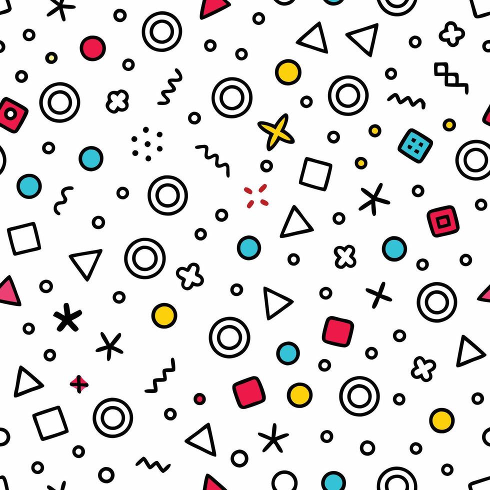 seamless pattern with geometric shapes and colors vector