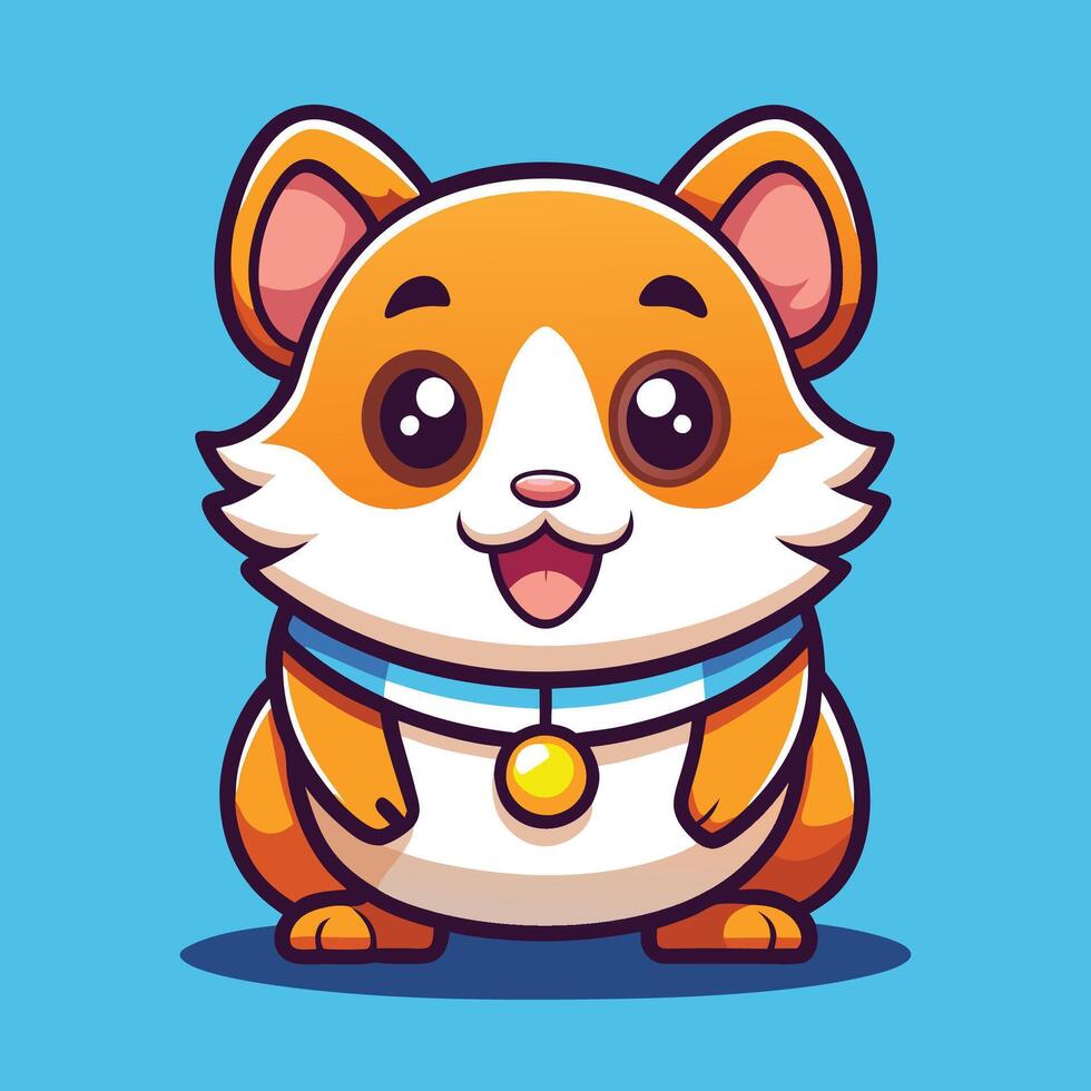 a cartoon character of a cute little hamster vector