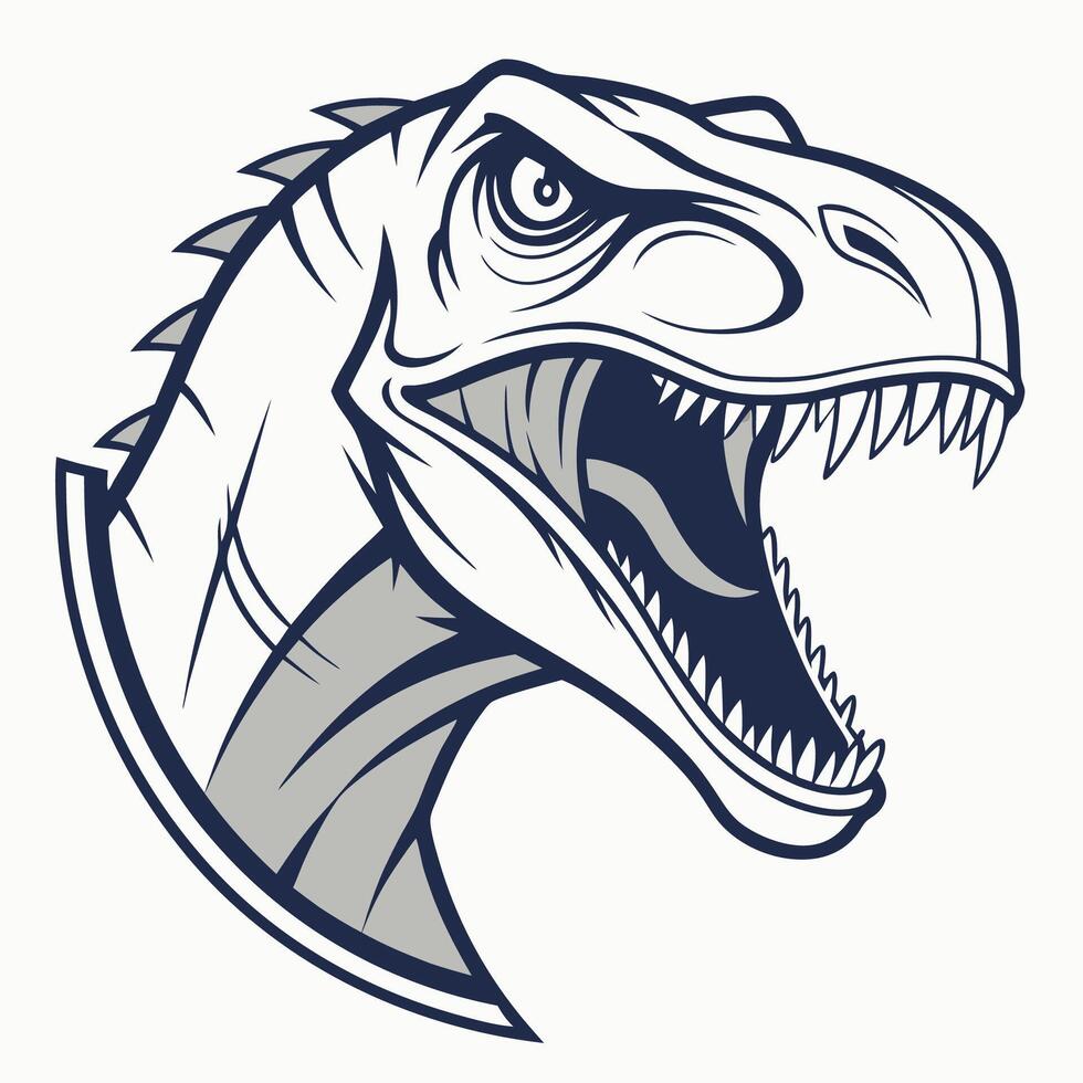 a t - rex head with open mouth vector