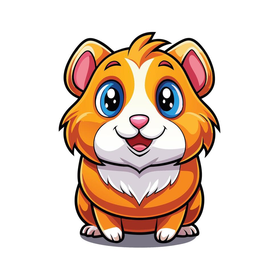 a cartoon hamster sitting on a white background vector