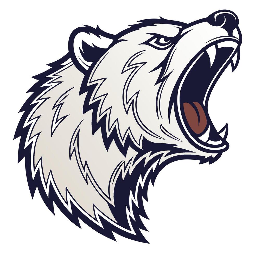 the head of a bear with its mouth open vector