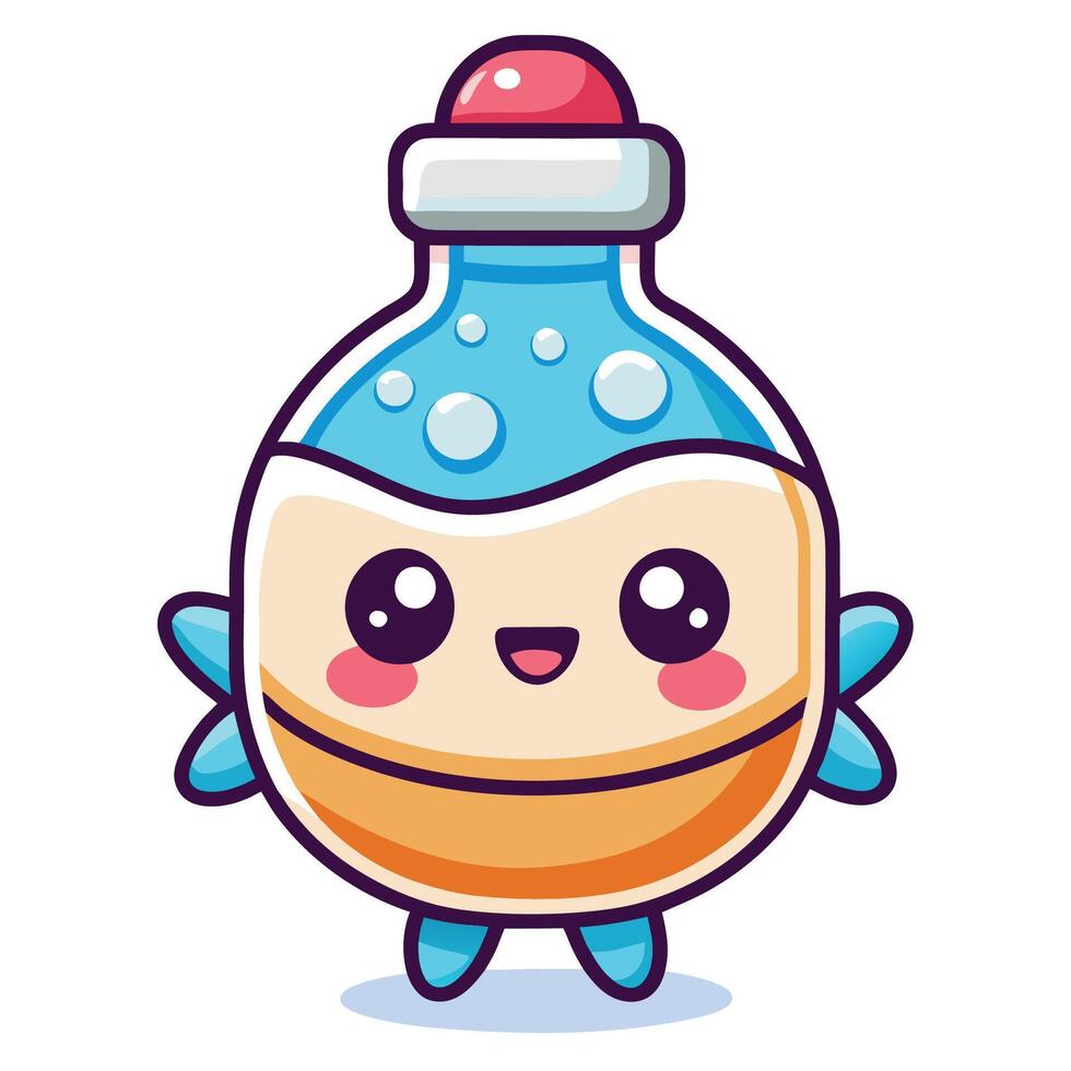 a cartoon character of a bottle with a face vector