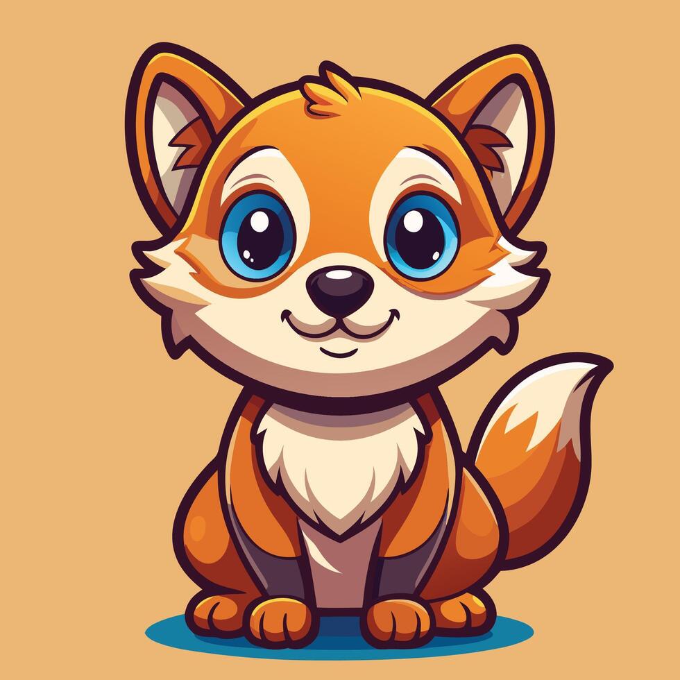 cartoon fox illustration vector