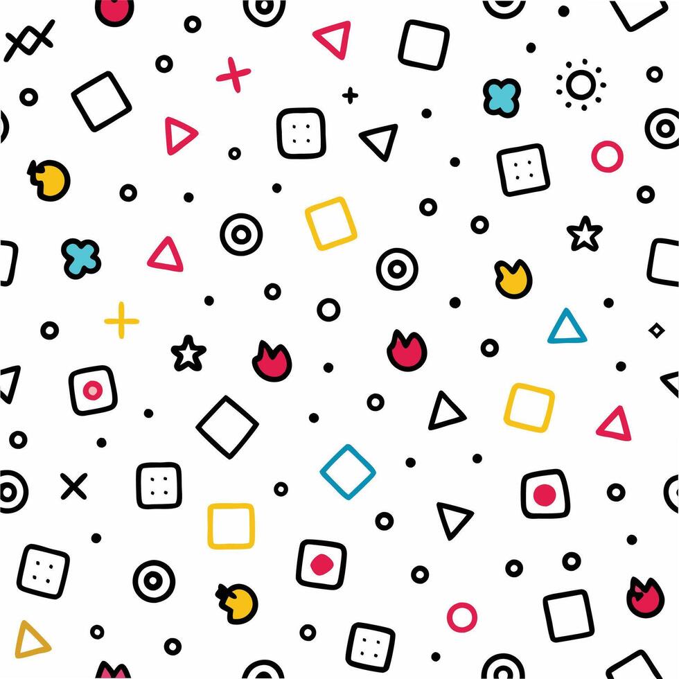 a colorful pattern with geometric shapes and squares vector