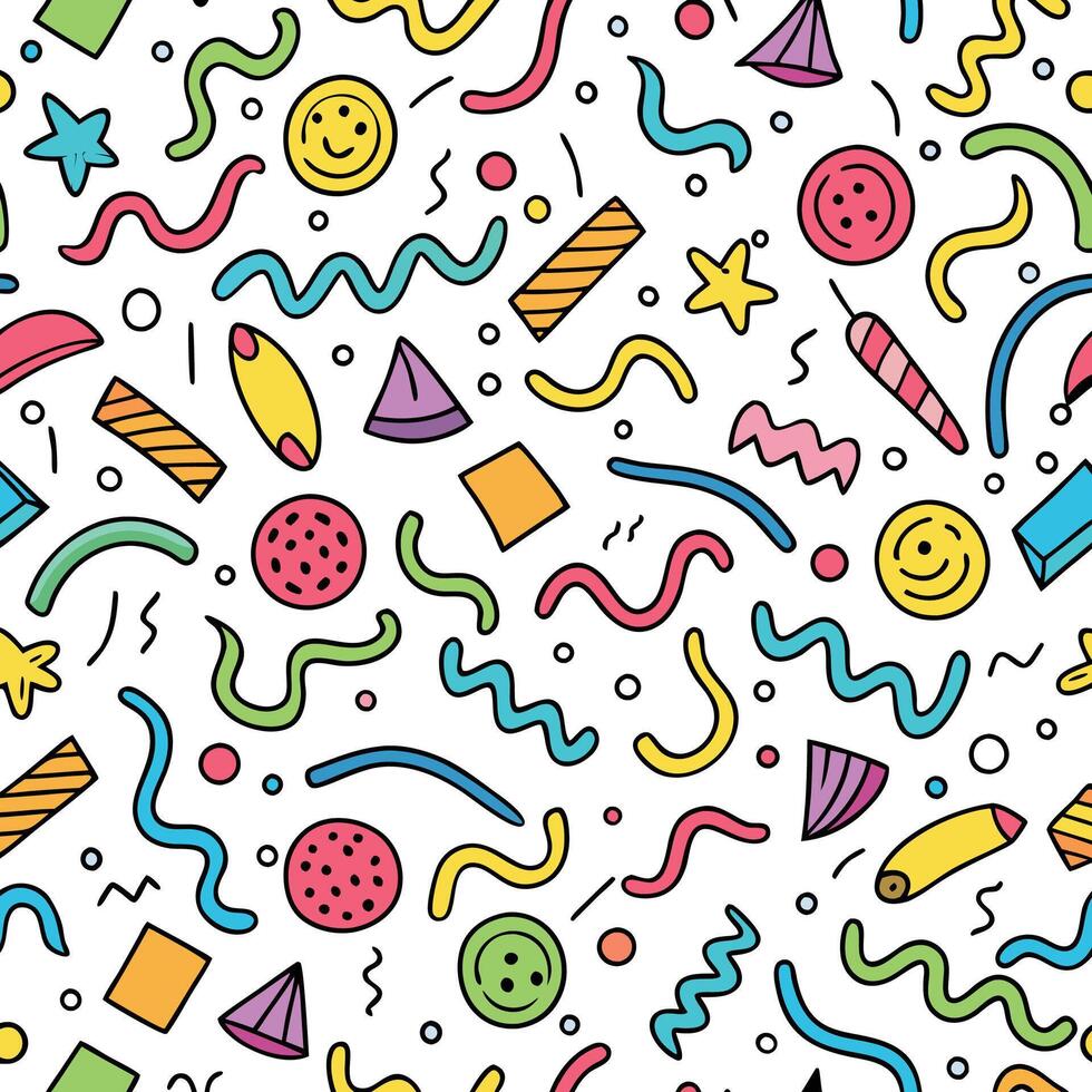 seamless pattern with colorful party items vector