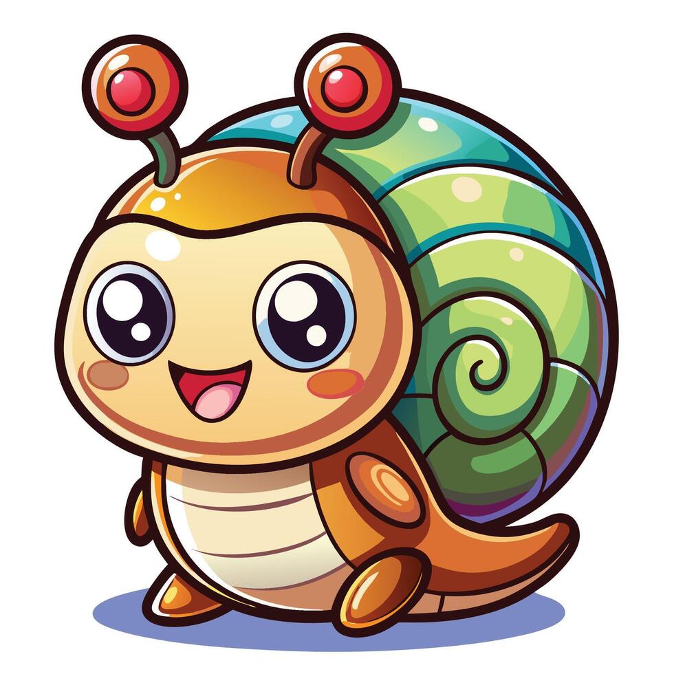 a cartoon snail with big eyes and a big nose vector