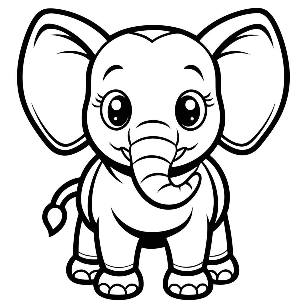 free printable elephant coloring pages vector