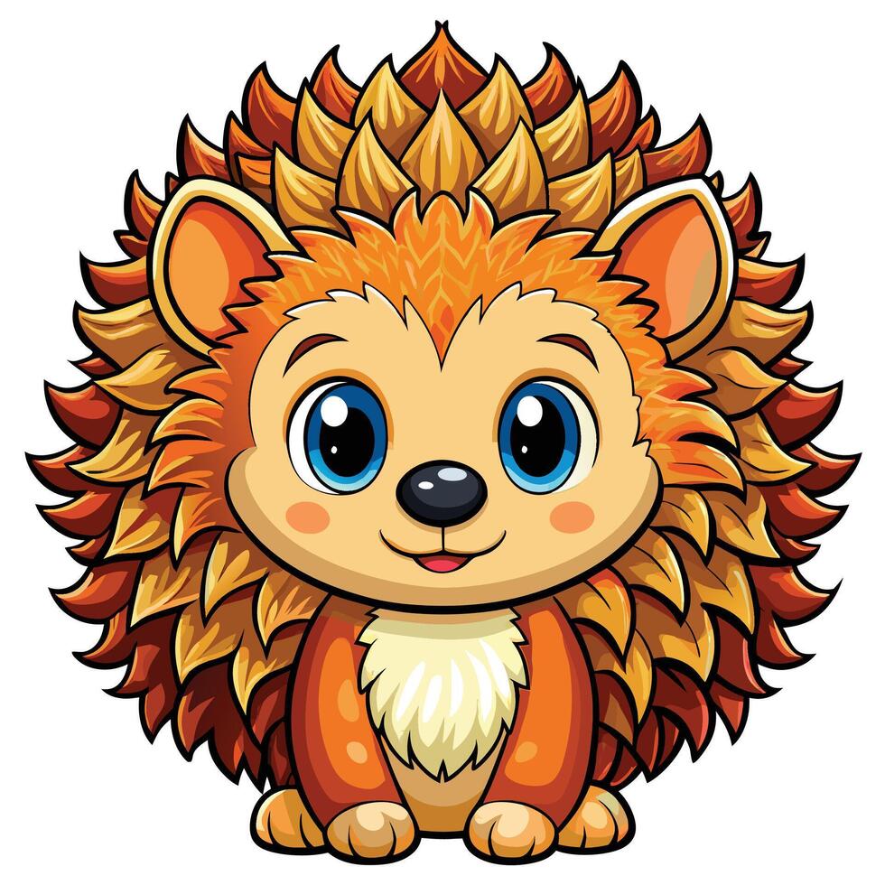 cute hedgehog illustration vector