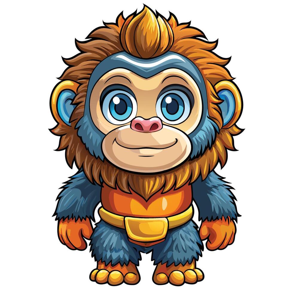 monkey cartoon art vector