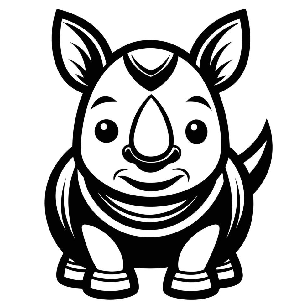 a cartoon rhino with a bowtie on its head vector