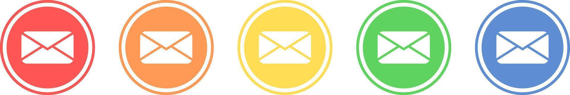 Email icon set. Mail icon in various colors. vector