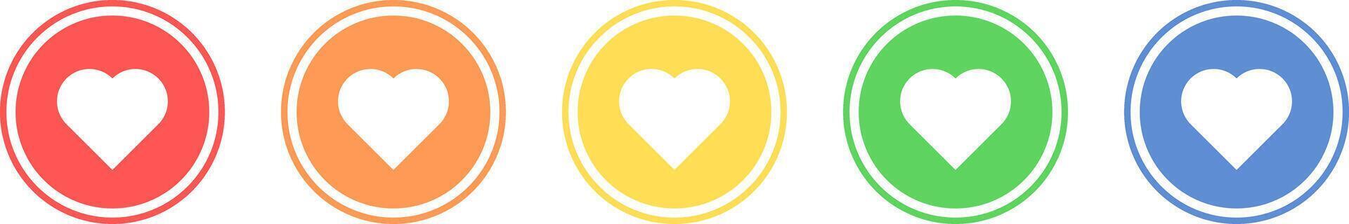 Like icon set. Favorite icon in various colors. vector