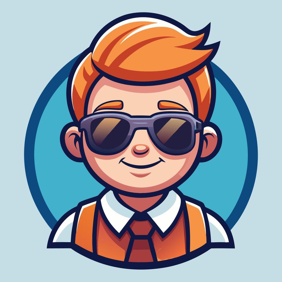 a cartoon character with sunglasses and a tie vector