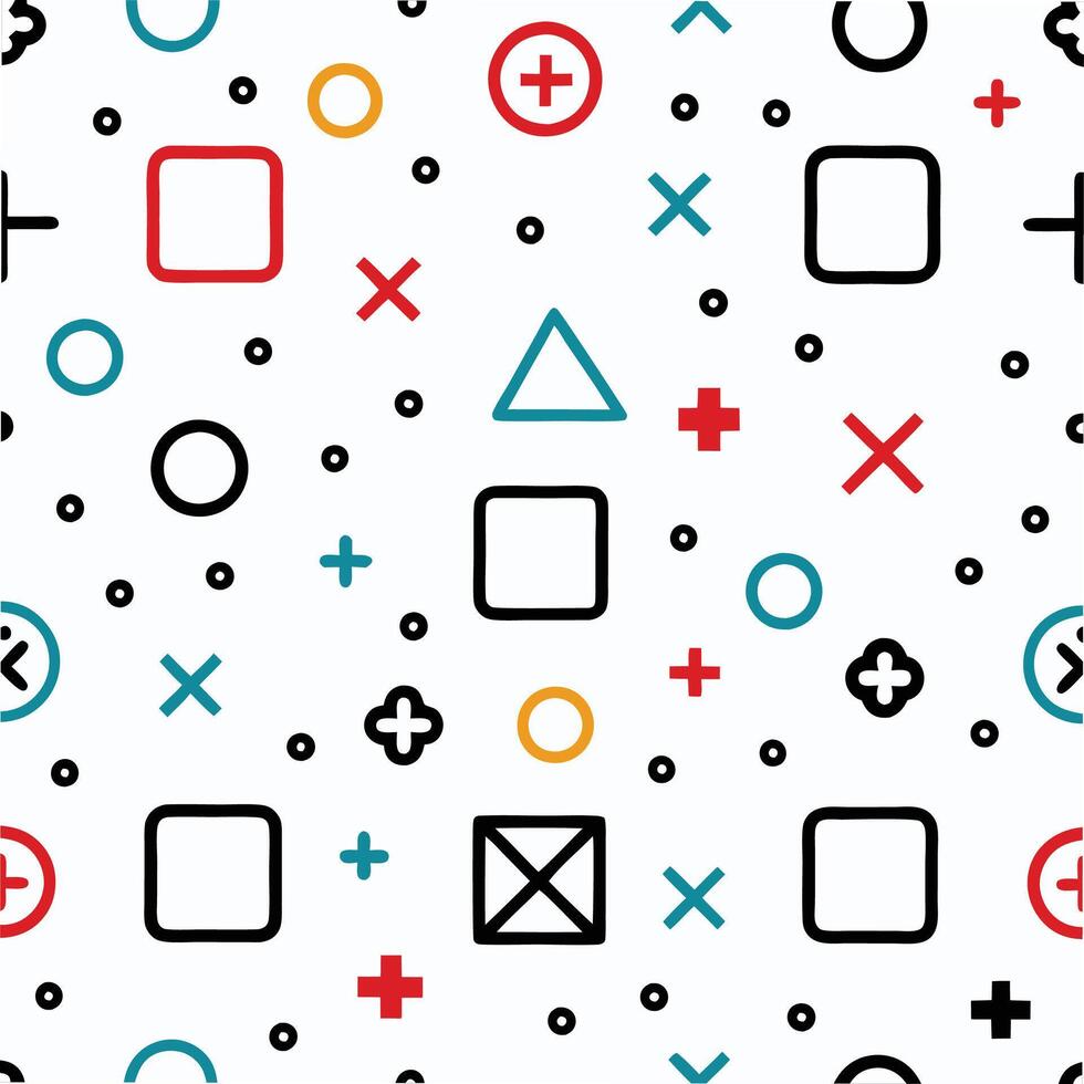 a colorful pattern with squares and crosses vector