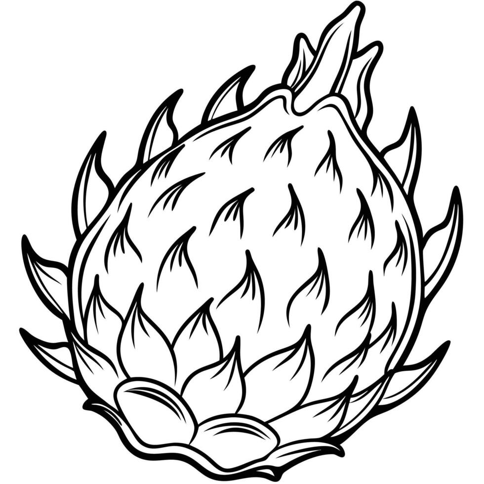 a black and white drawing of a pineapple vector
