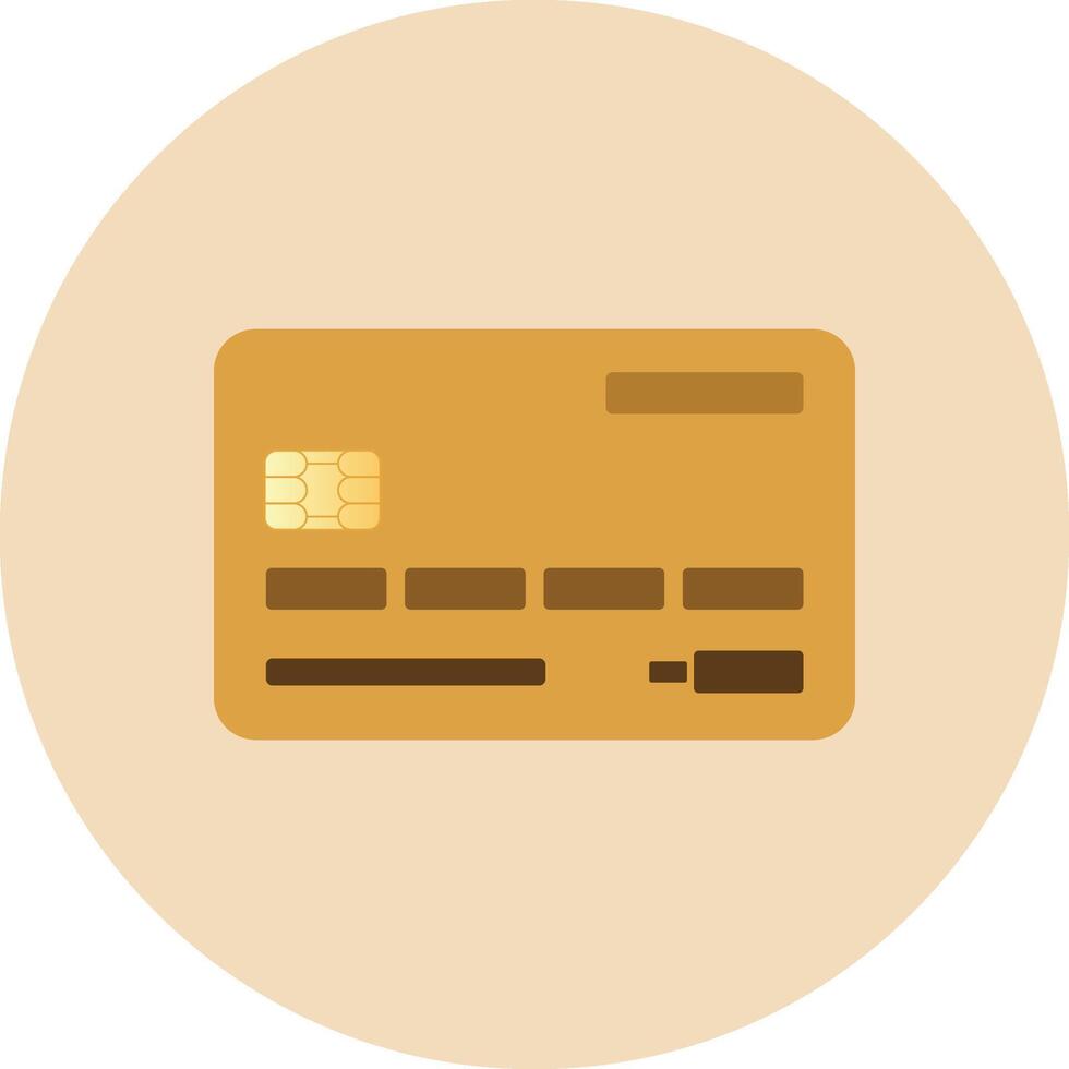 Simple Gold Debit Card Circle Icon vector