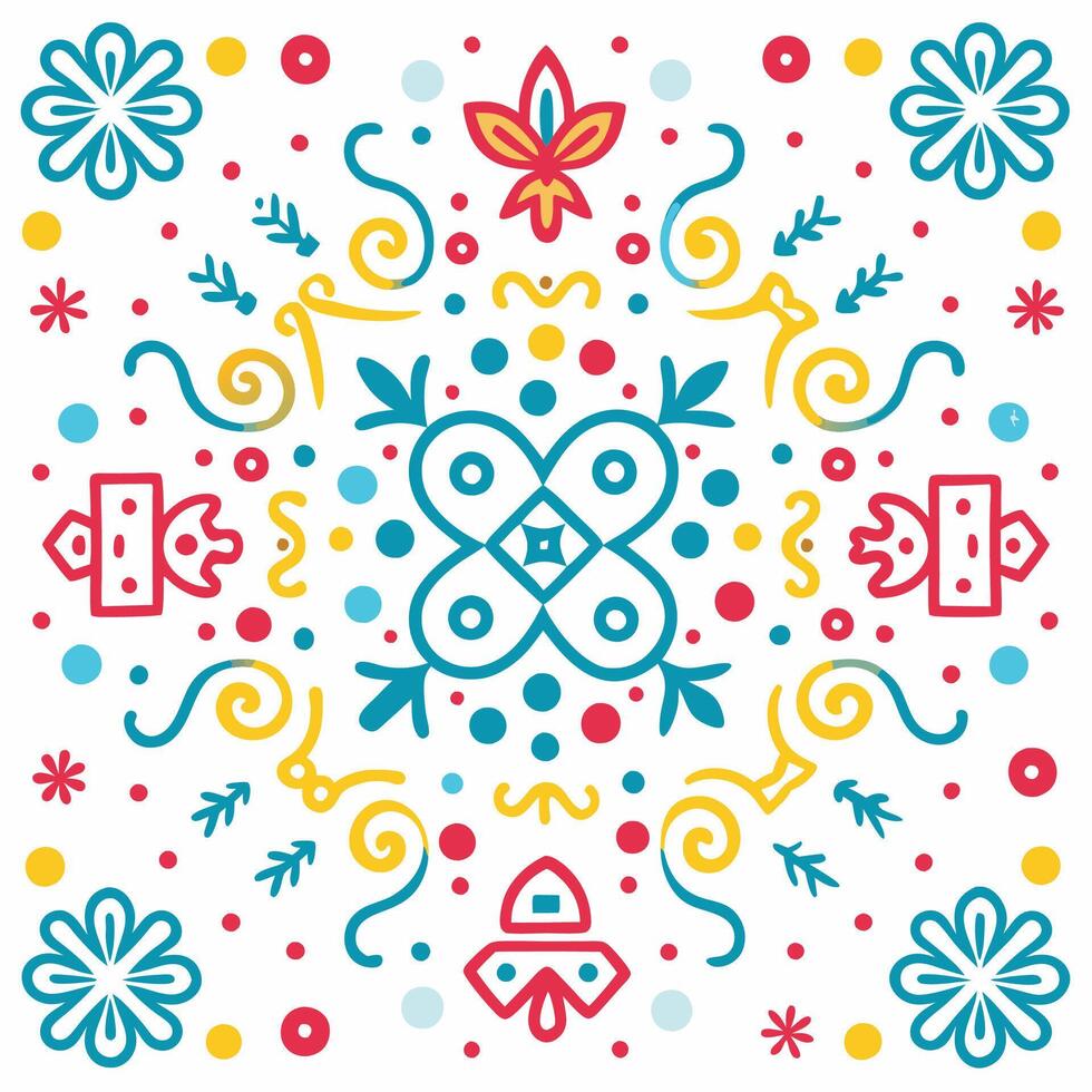 colorful mexican pattern design illustration vector