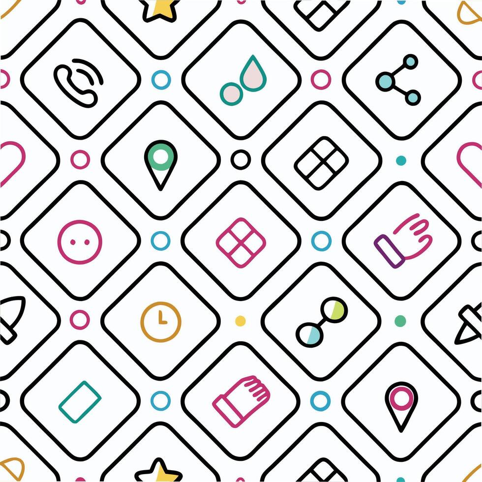 a seamless pattern with various icons vector