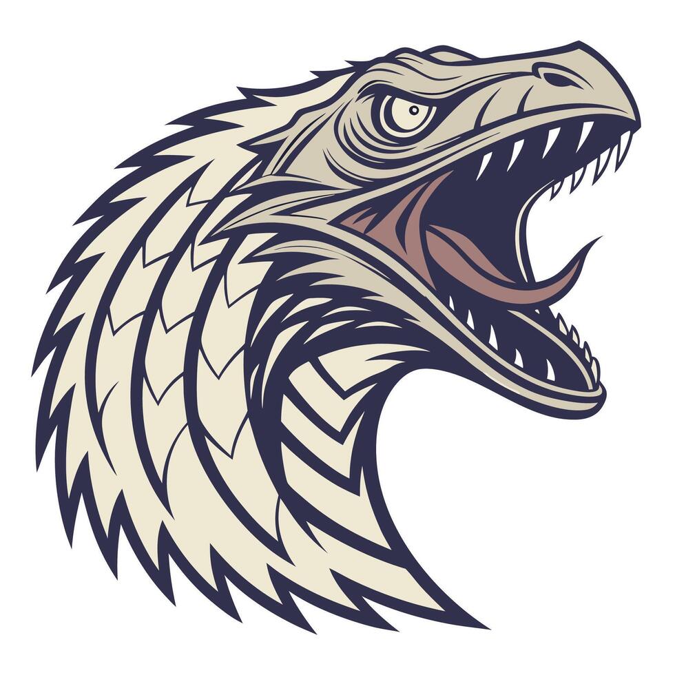 an angry eagle head with its mouth open vector