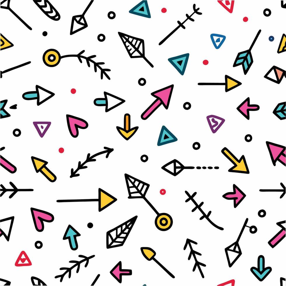 seamless pattern with colorful arrows and arrows vector