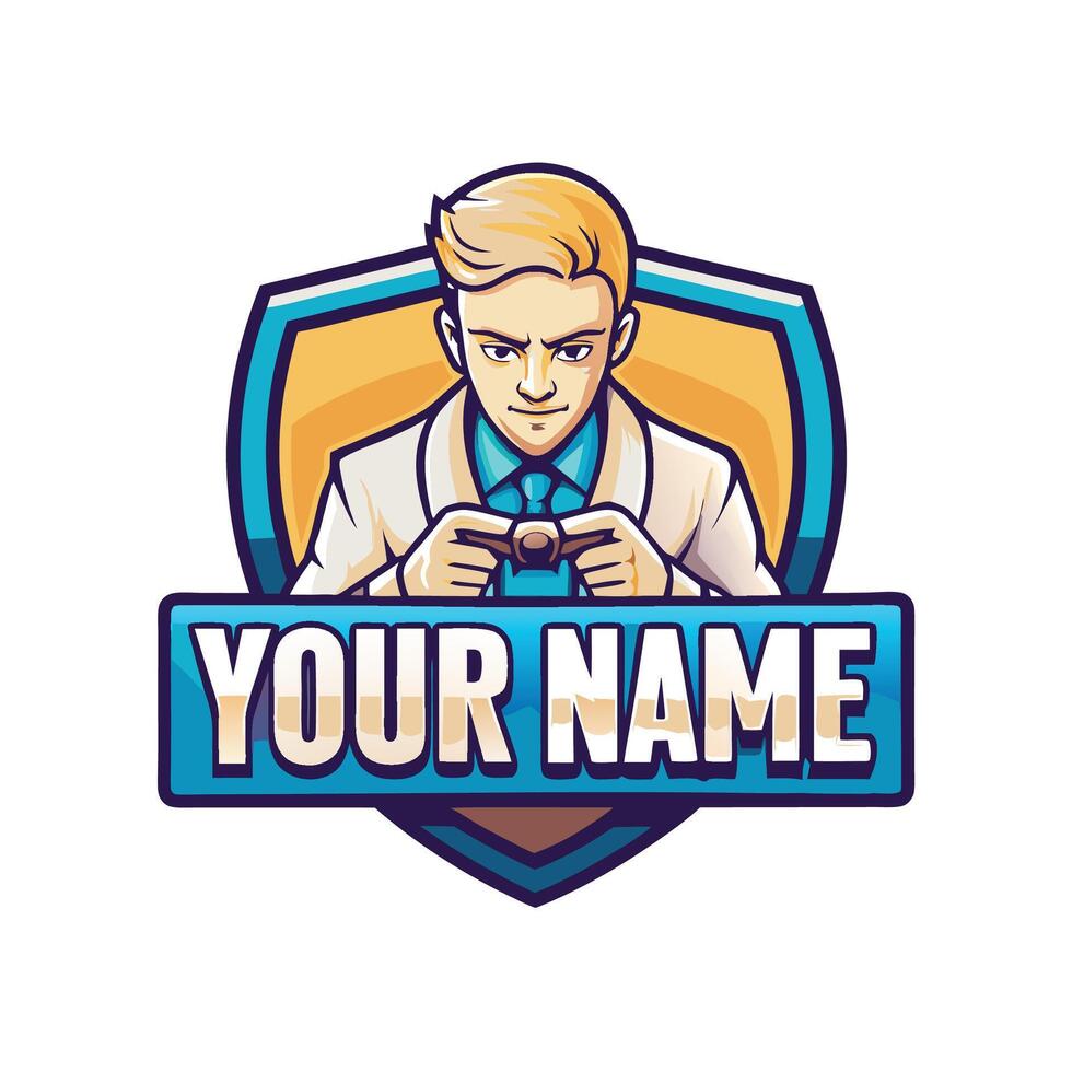 a man in a suit holding a controller vector