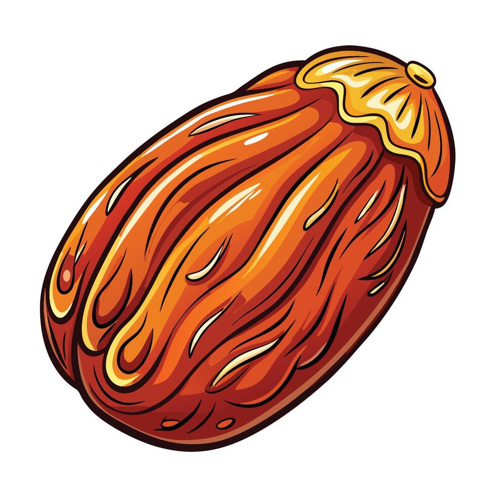 a cartoon fruit with a yellow and orange color vector
