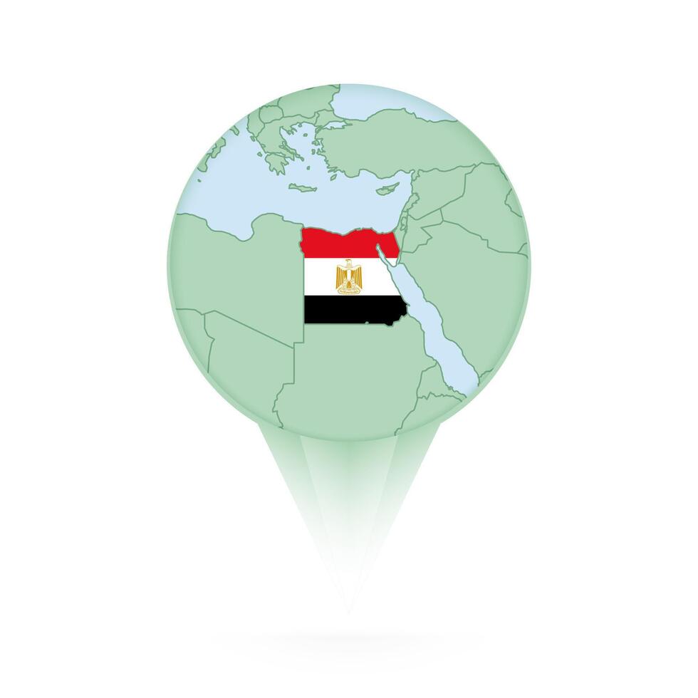 Egypt map, stylish location icon with Egypt map and flag. vector