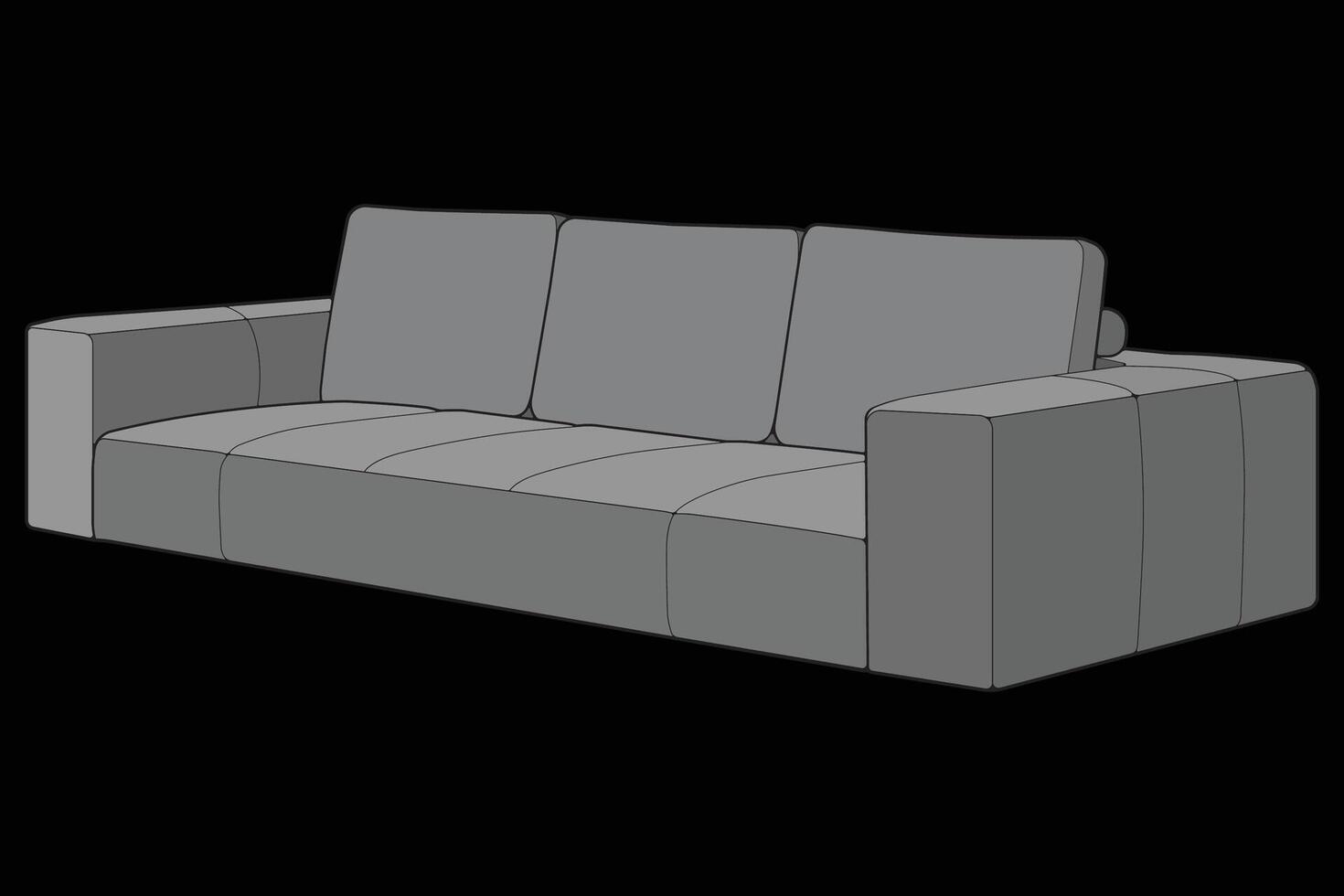 Sofa or couch color block illustration. color block furniture for living room. Illustration isolated. vector