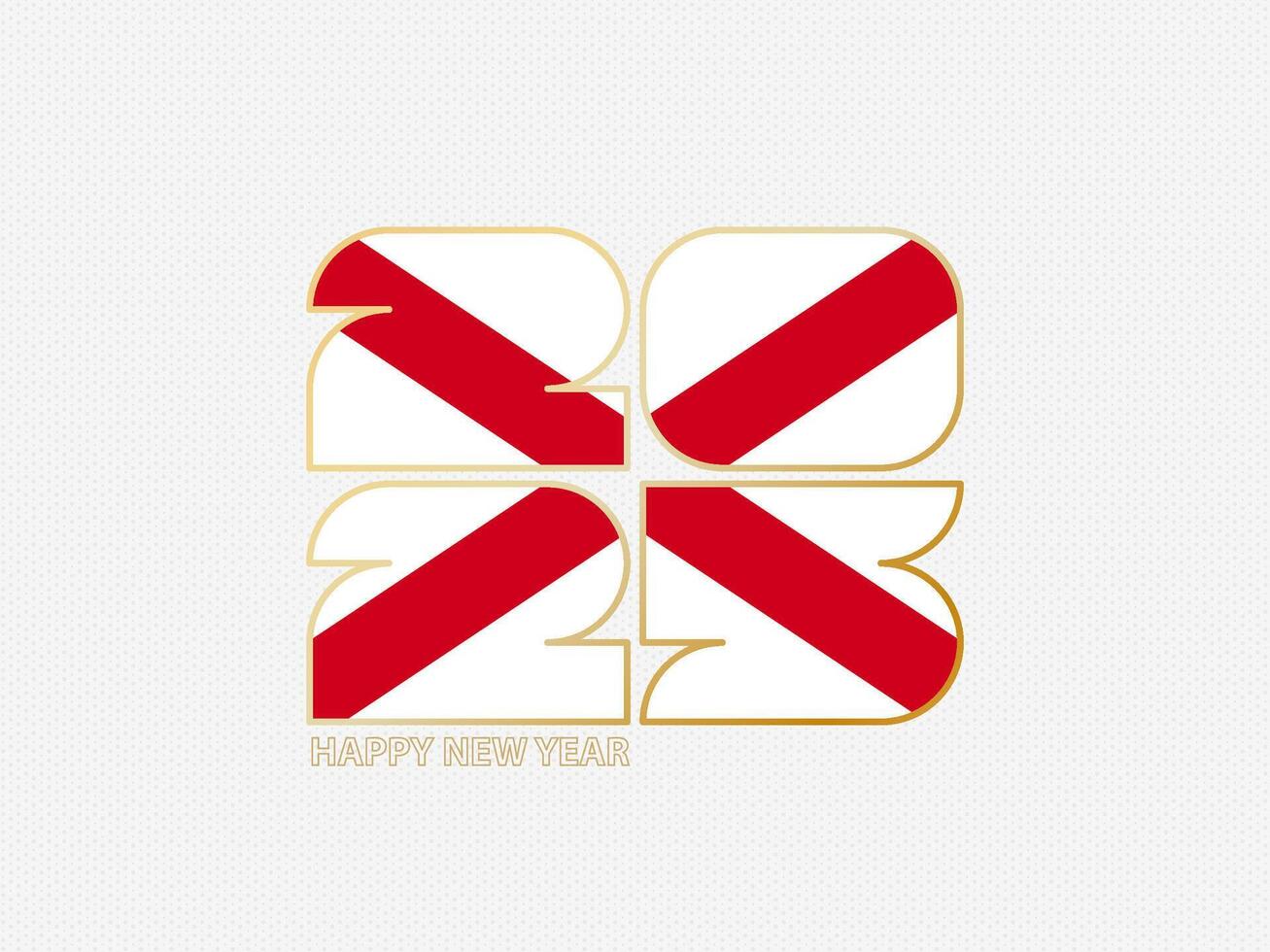 Abstract numbers 2025 with flag of Alabama. vector