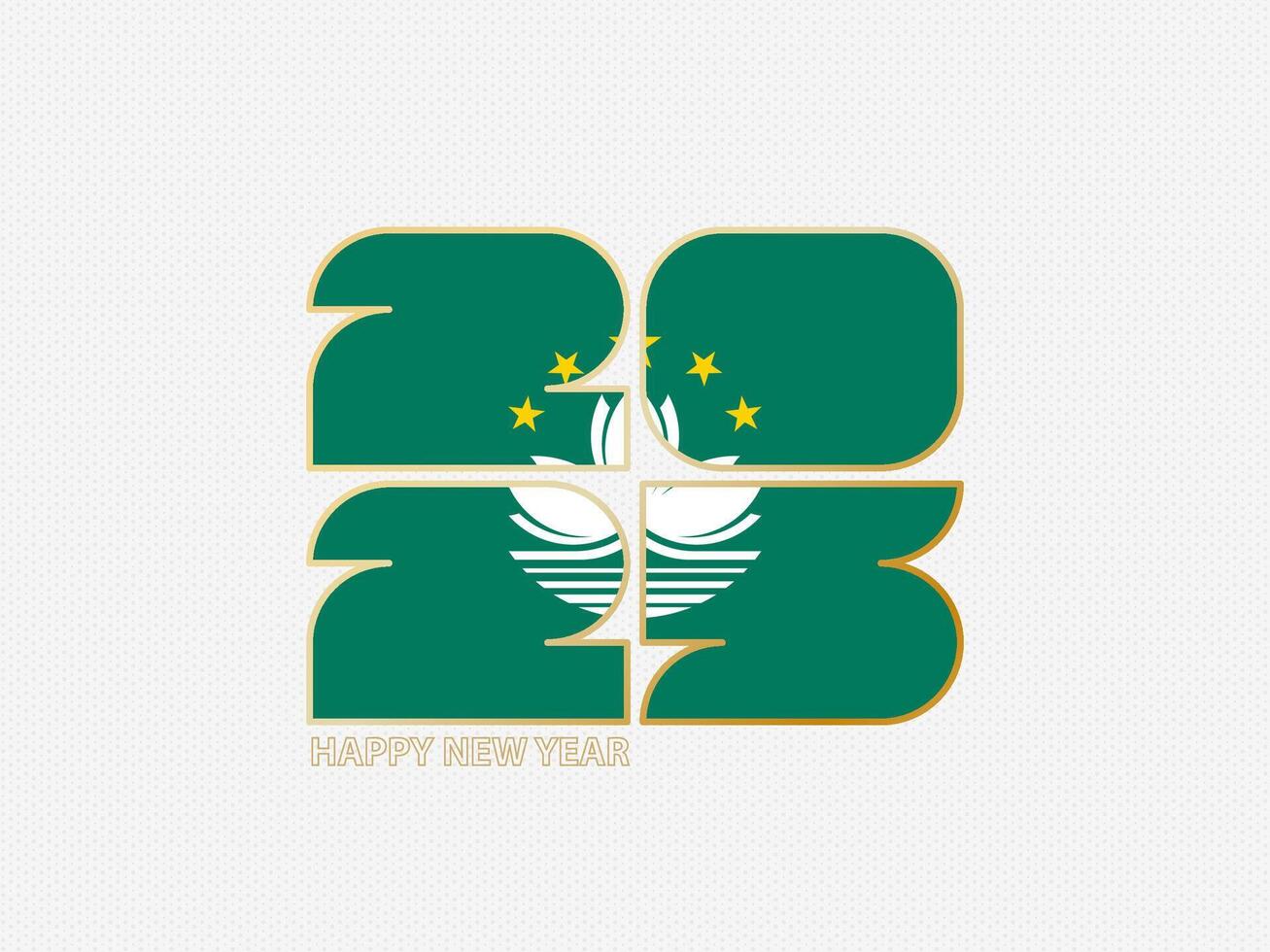 Abstract numbers 2025 with flag of Macau. vector