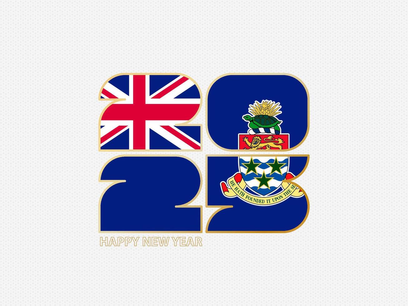 Abstract numbers 2025 with flag of Cayman Islands. vector