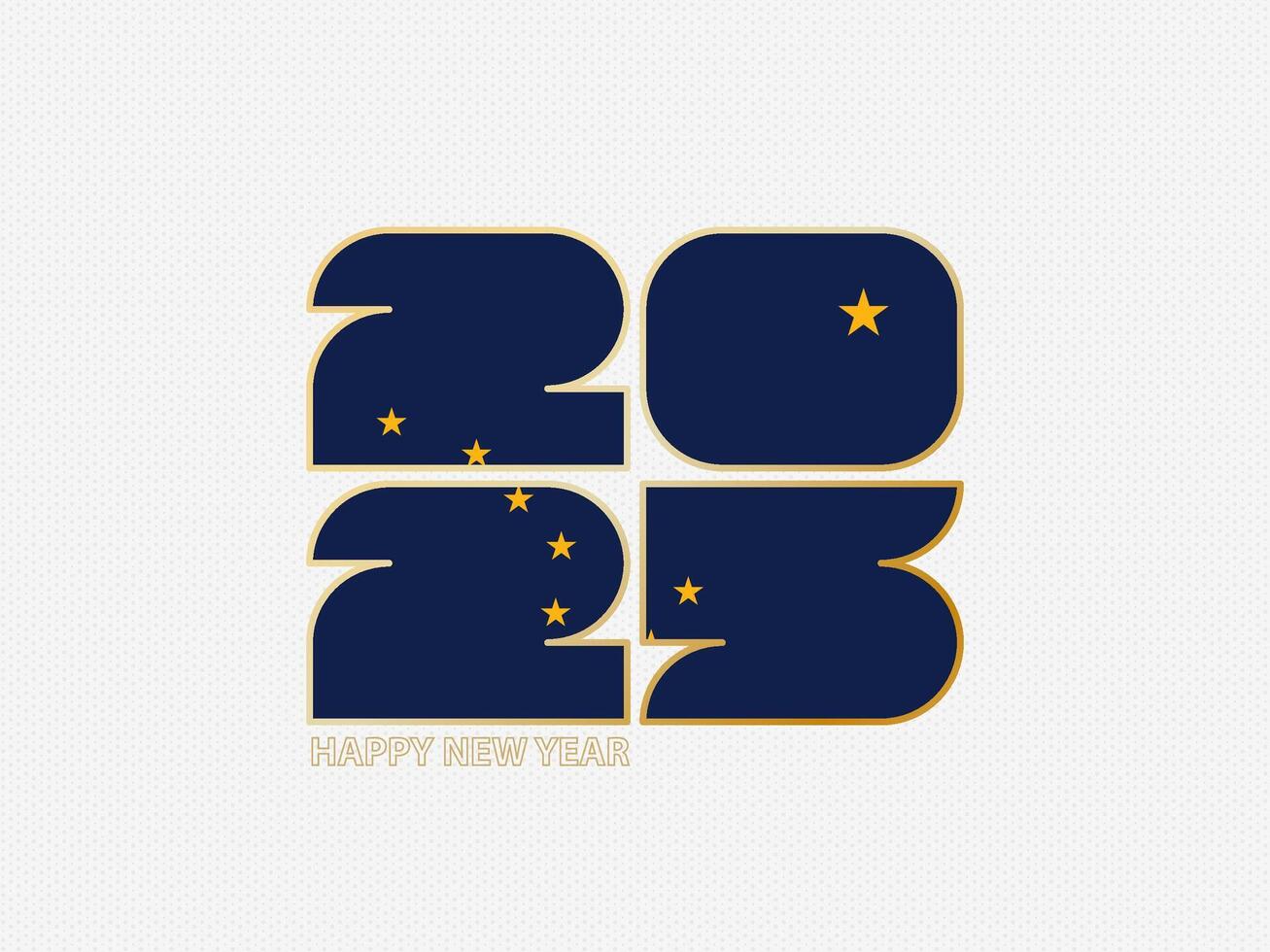Abstract numbers 2025 with flag of Alaska. vector