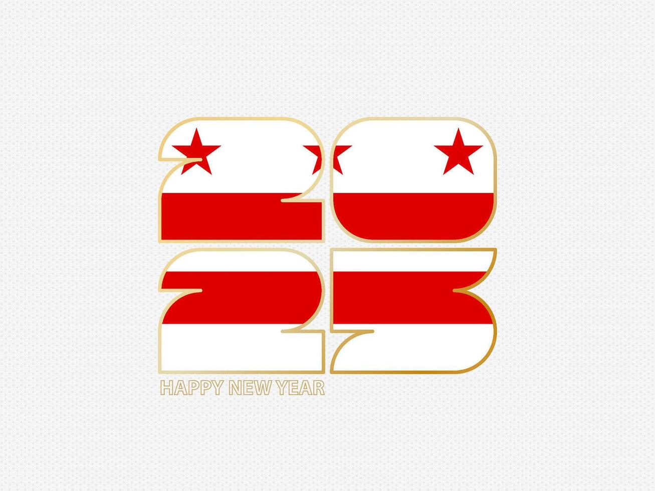 Abstract numbers 2025 with flag of District of Columbia. vector