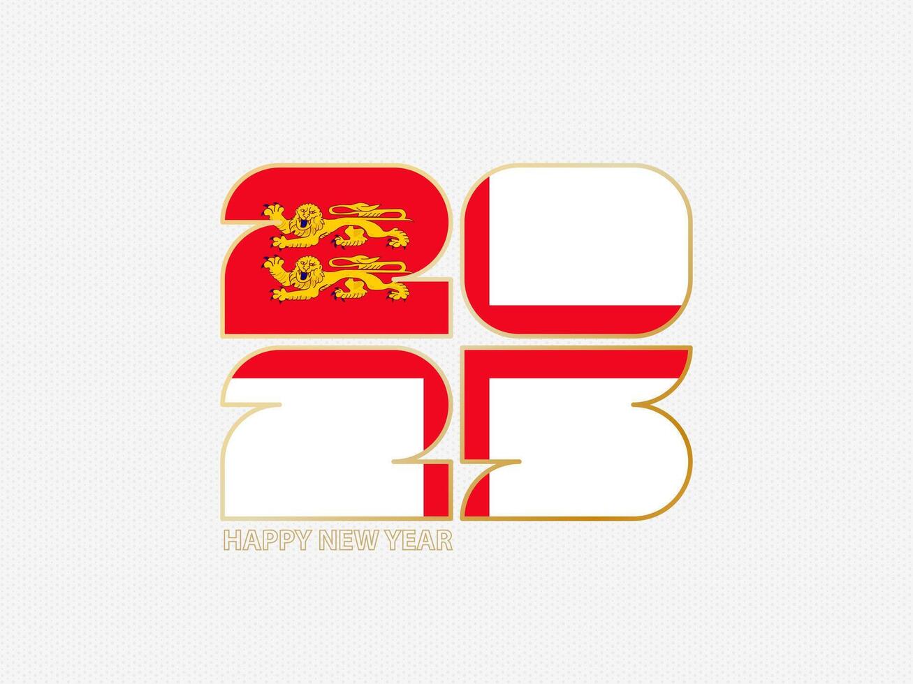 Abstract numbers 2025 with flag of Sark. vector