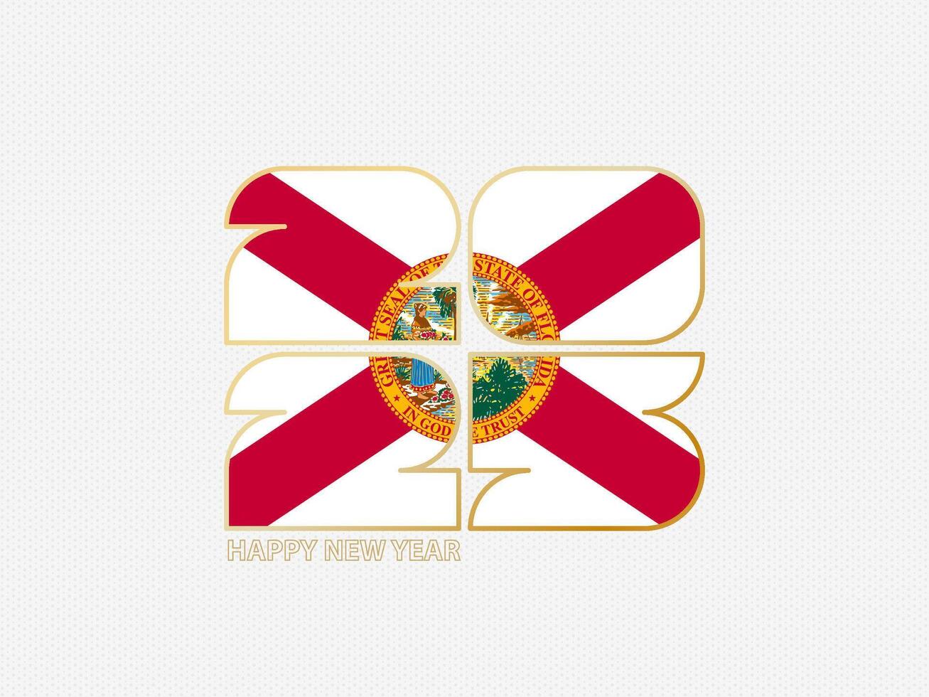 Abstract numbers 2025 with flag of Florida. vector