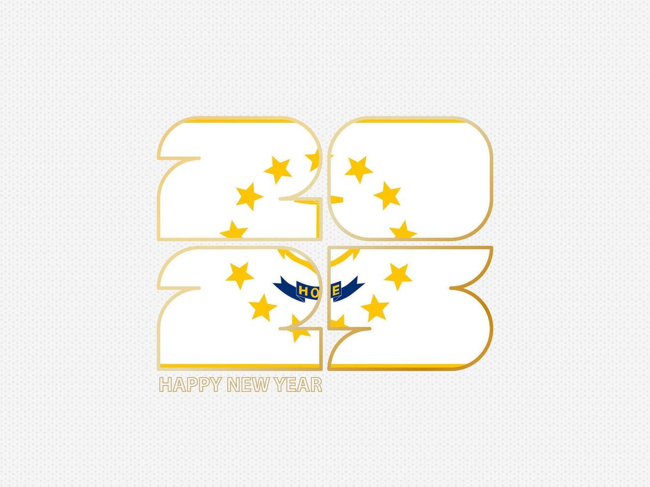Abstract numbers 2025 with flag of Rhode Island. vector