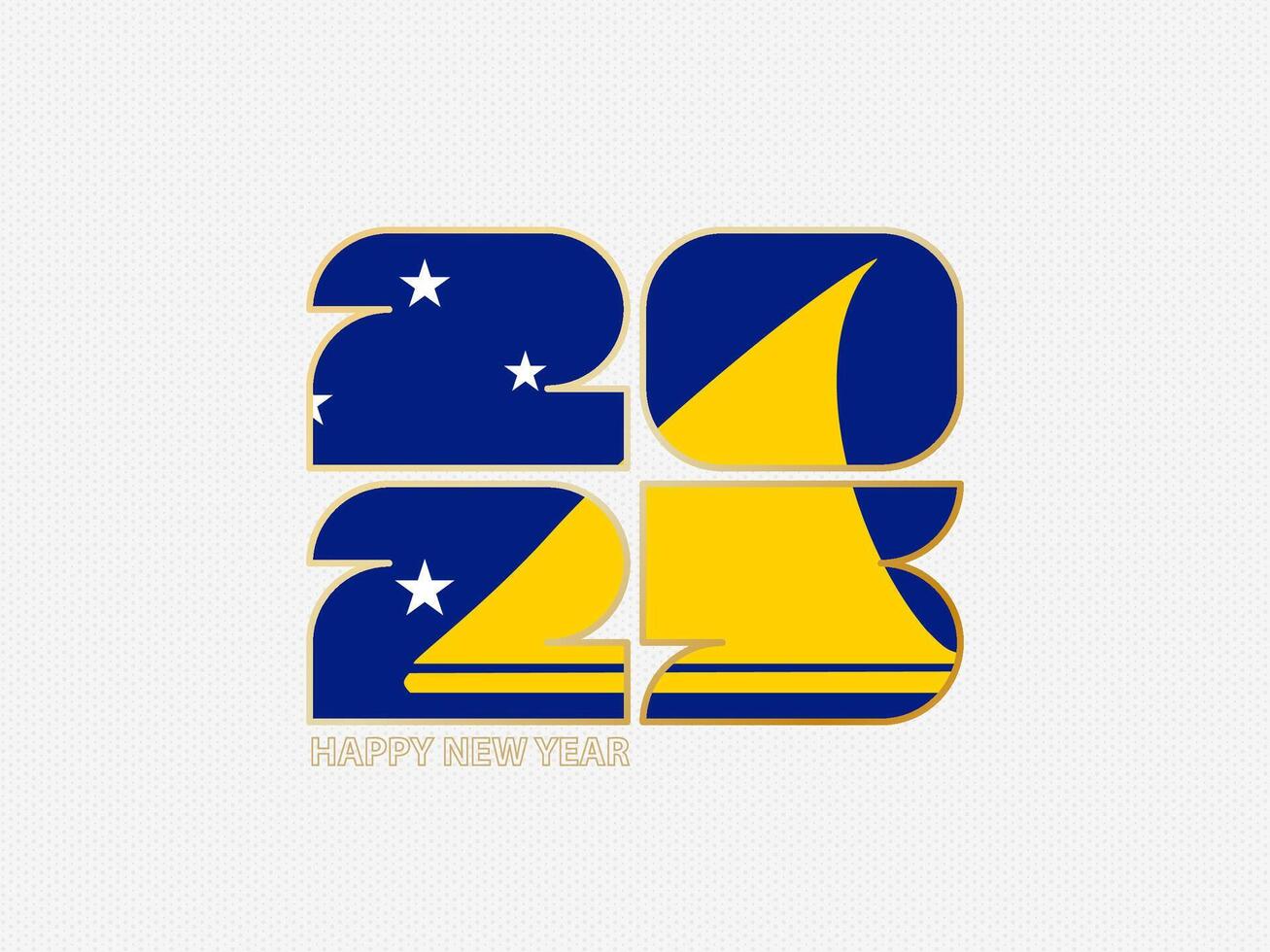 Abstract numbers 2025 with flag of Tokelau. vector