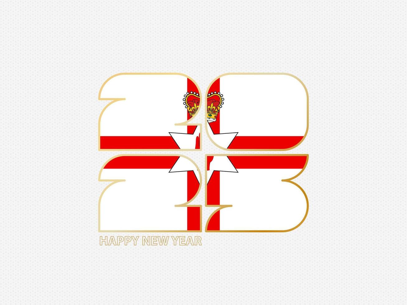 Abstract numbers 2025 with flag of Northern Ireland. vector