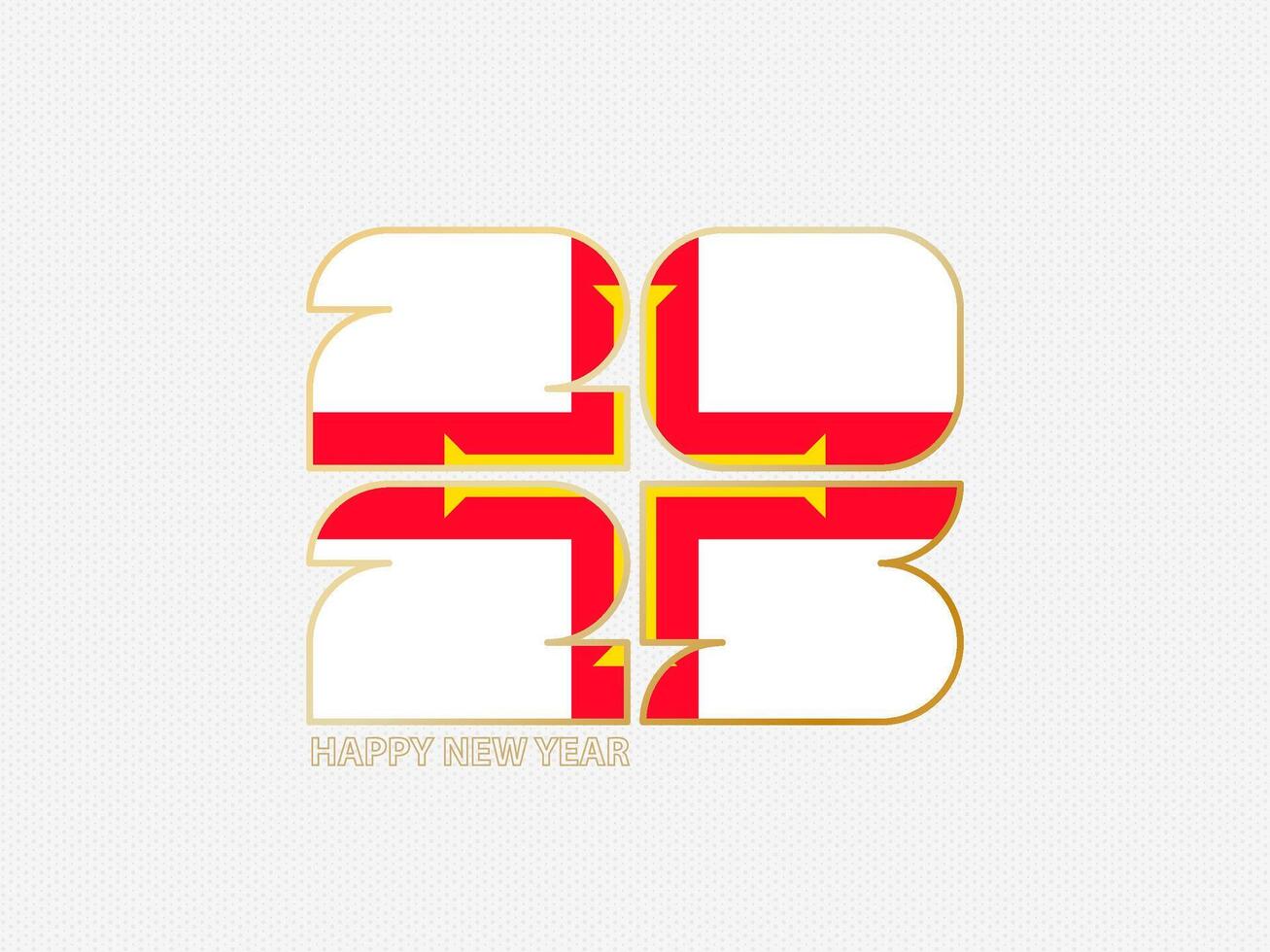 Abstract numbers 2025 with flag of Guernsey. vector
