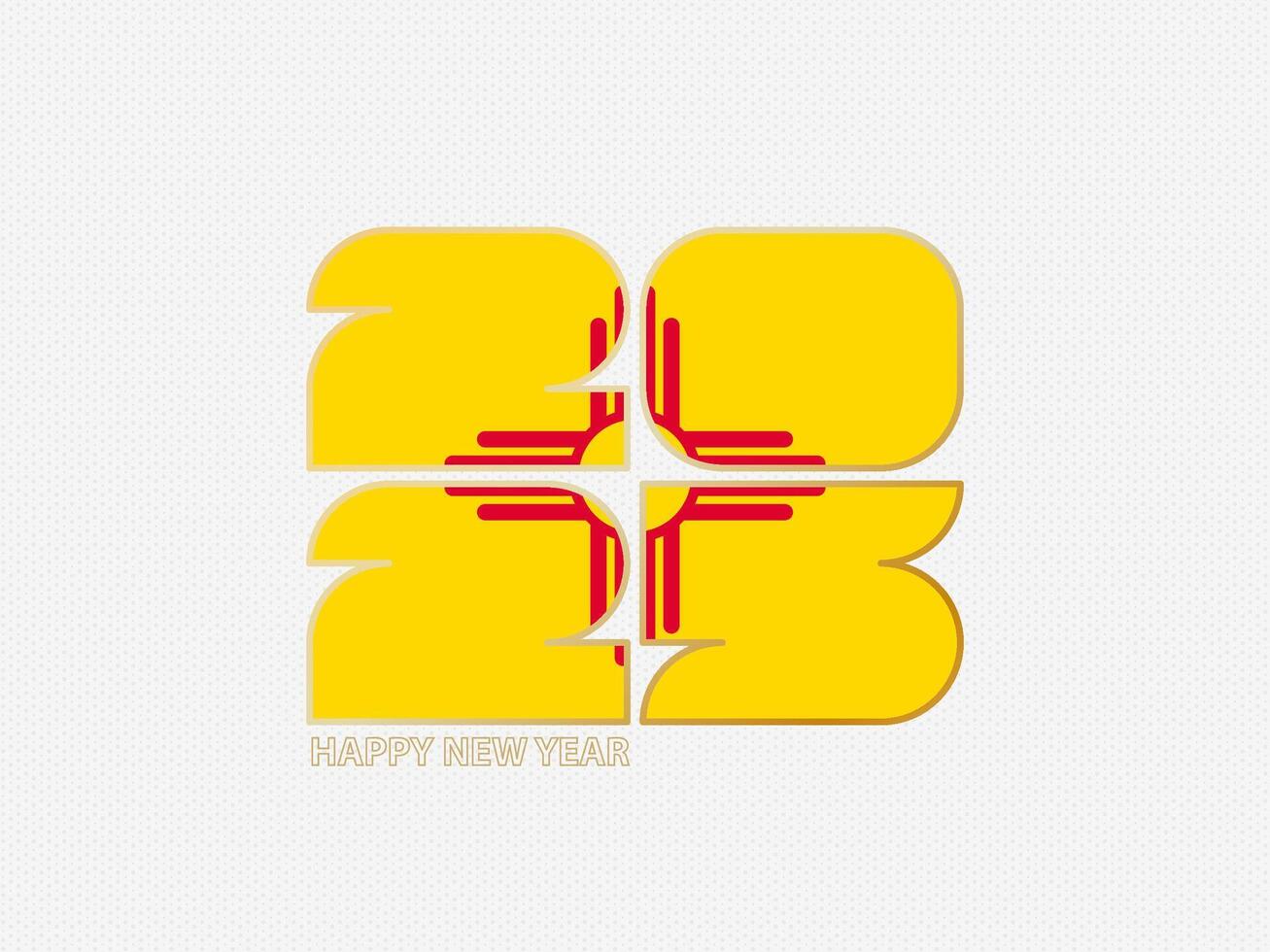 Abstract numbers 2025 with flag of New Mexico. vector