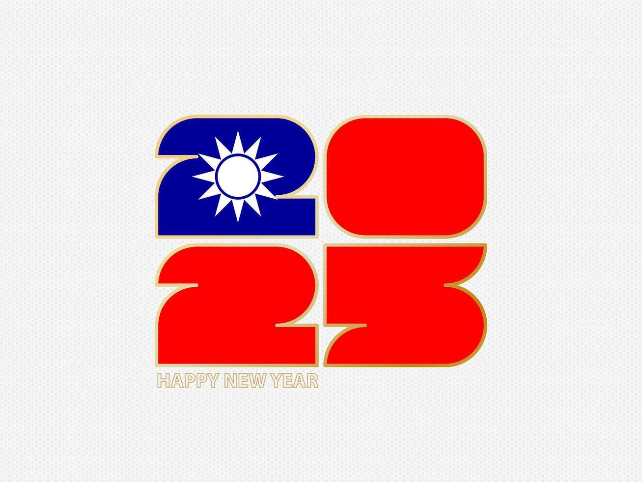 Abstract numbers 2025 with flag of Taiwan. vector