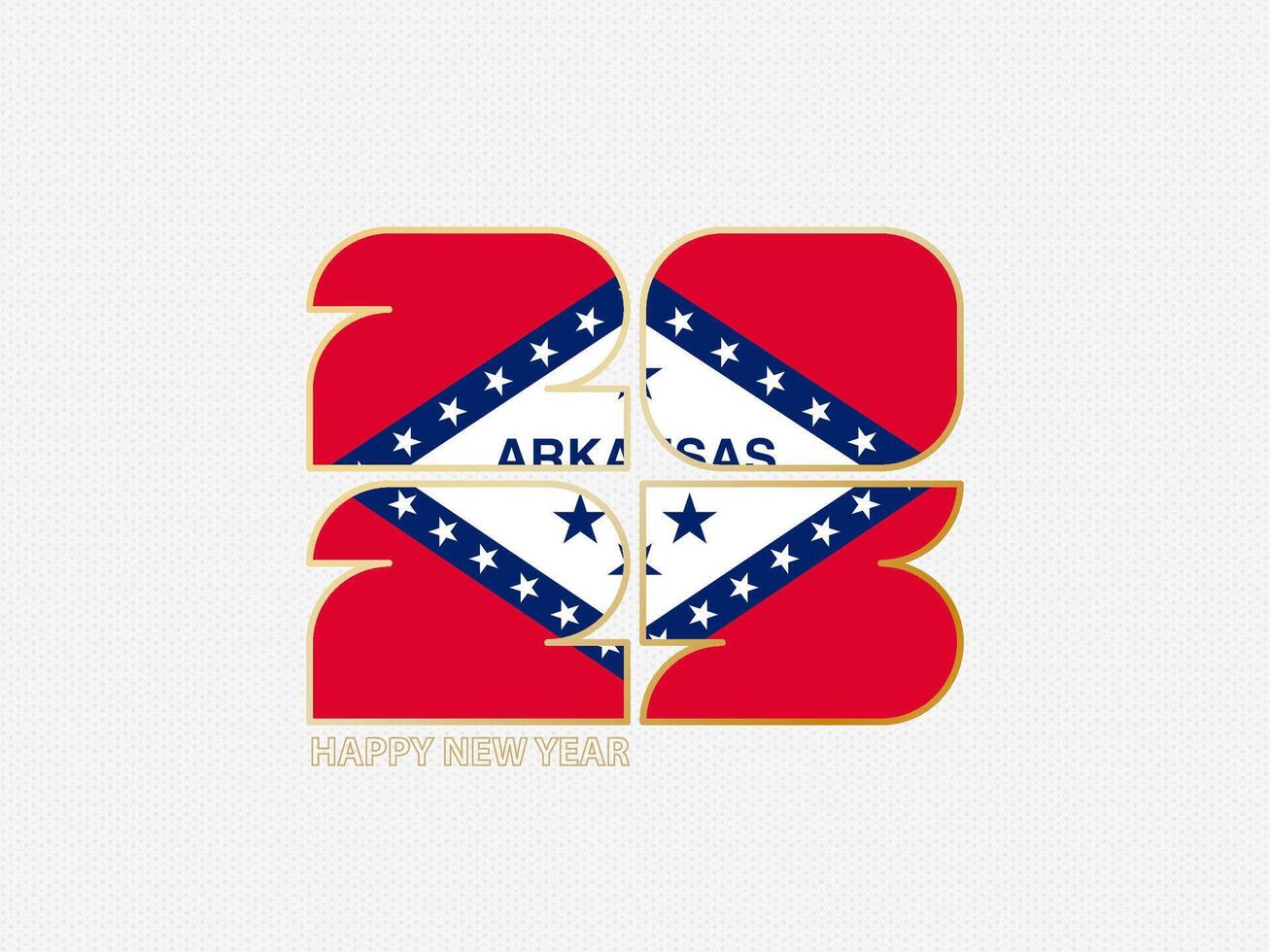 Abstract numbers 2025 with flag of Arkansas. vector