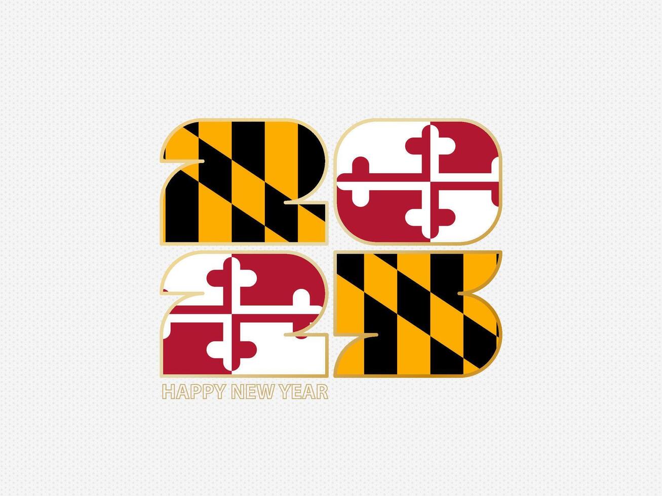 Abstract numbers 2025 with flag of Maryland. vector