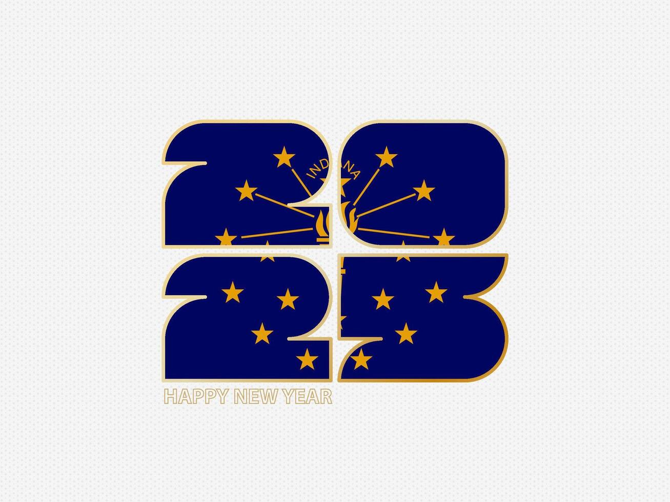 Abstract numbers 2025 with flag of Indiana. vector