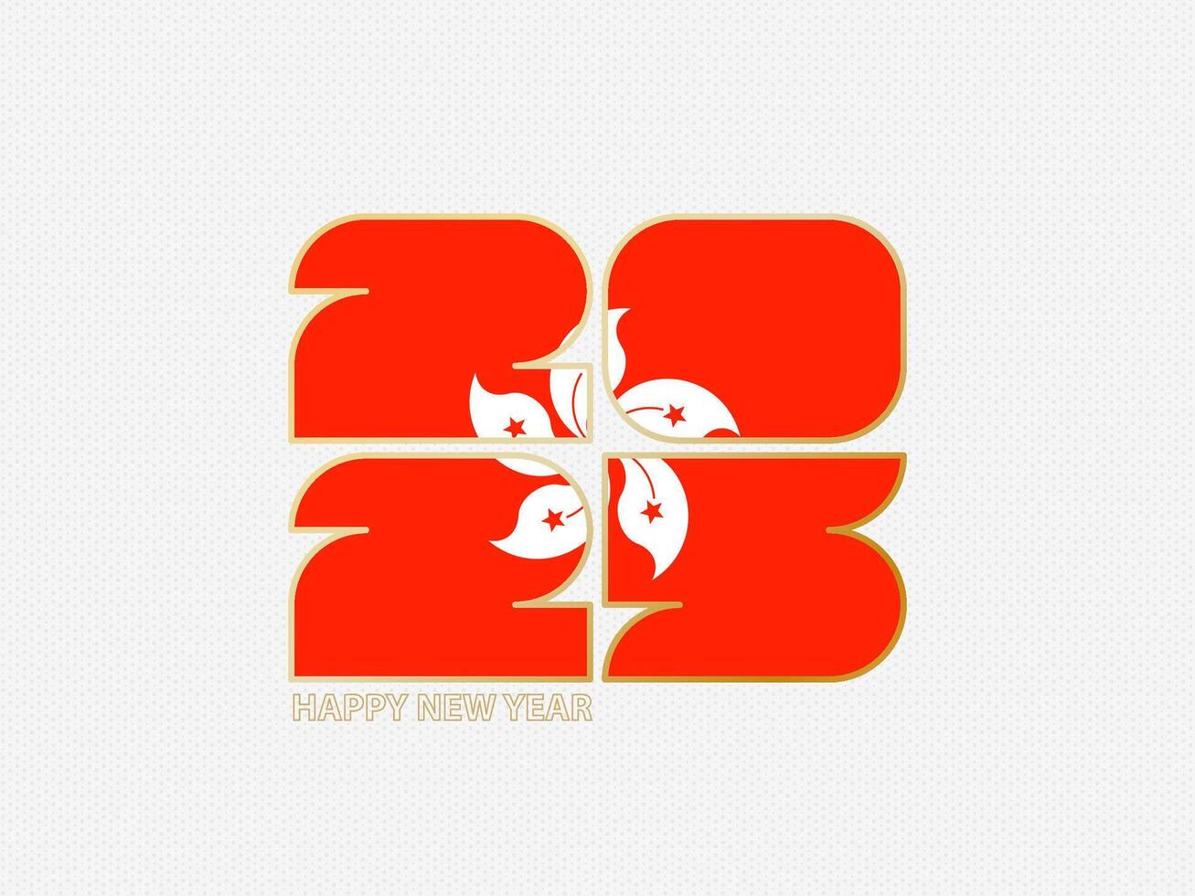 Abstract numbers 2025 with flag of Hong Kong. vector
