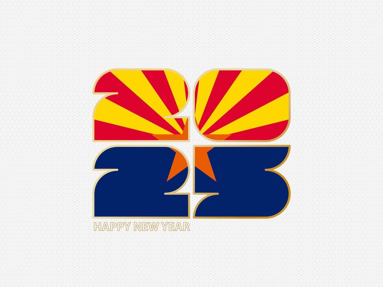 Abstract numbers 2025 with flag of Arizona. vector