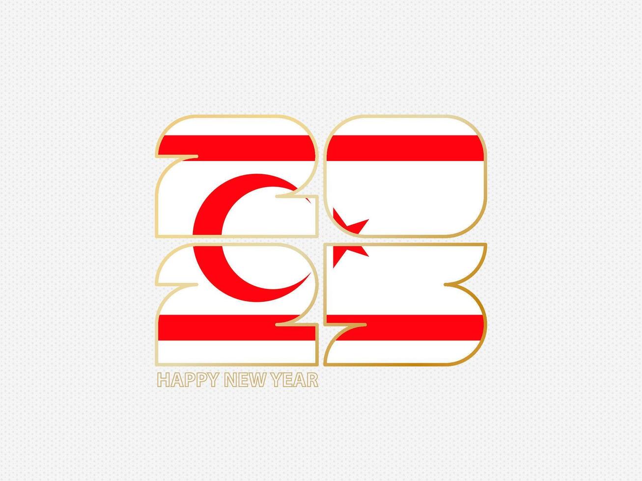 Abstract numbers 2025 with flag of Northern Cyprus. vector